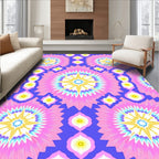Vibrant Starburst Medallion Pattern Rug