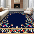 Ornate Floral Border Design Rug