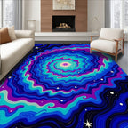 Cosmic Nebula Swirl With Stars Rug