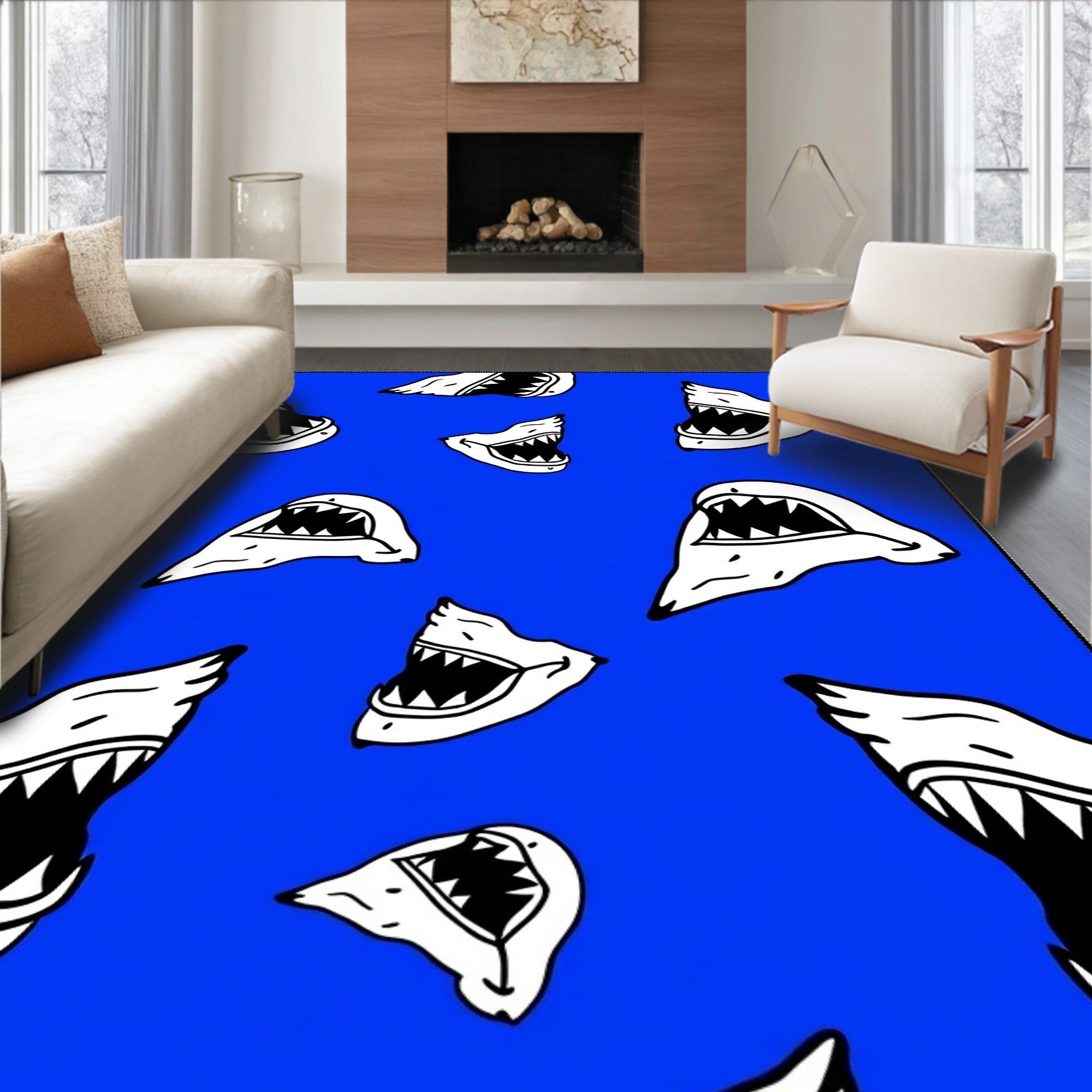 Shark Mouth Patterned Design Rug