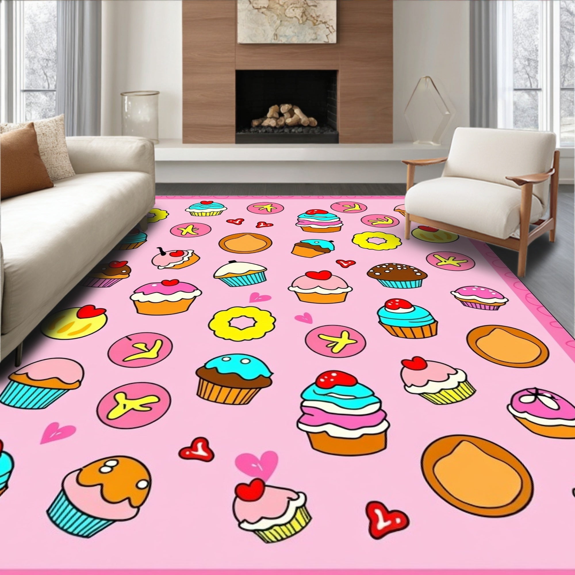 Sweet Cupcake Pattern Design Rug