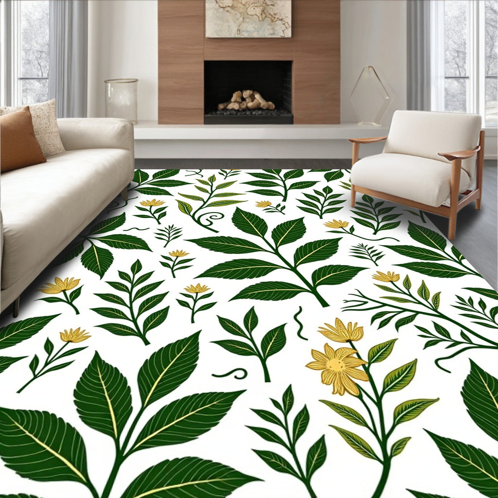 Chic Botanical Floral Pattern Rug