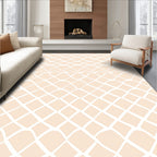 Cream Lattice Geometric Weave Rug