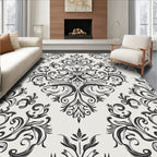 Elegant Flourish Floral Scroll Pattern Rug
