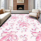 Abstract Pink Watercolor Flower Pattern Rug