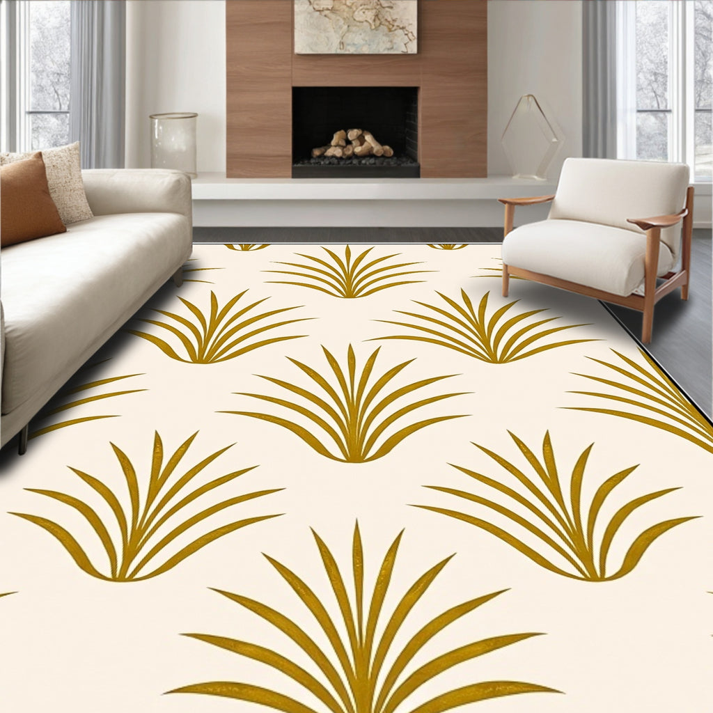 Art Deco Golden Fan Grass Rug