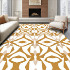 Amber Gold Abstract Geometric Pattern Rug