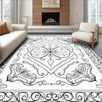 Intricate Floral Swirl Abstract Design Rug