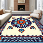 Bold Floral Sunburst Pattern Rug