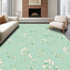 Mint Green Botanical Outline Design Rug