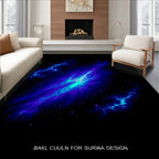 Vibrant Cosmic Nebula Lightning Rug