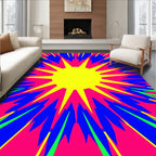 Vibrant Graphic Sunburst Explosion Rug