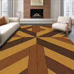 Geometric Wood Grain Pattern Rug