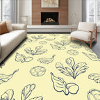 Simple Botanical Sketch Pattern Rug
