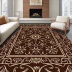 Ornate Floral Vintage Scroll Design Rug