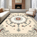 Ornamental Mandala Style Floral Design Rug