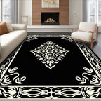 Classic Cream Floral Border Design Rug