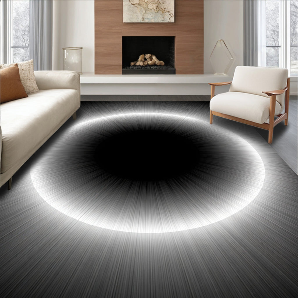 Radiant Ring Abstract Design Rug