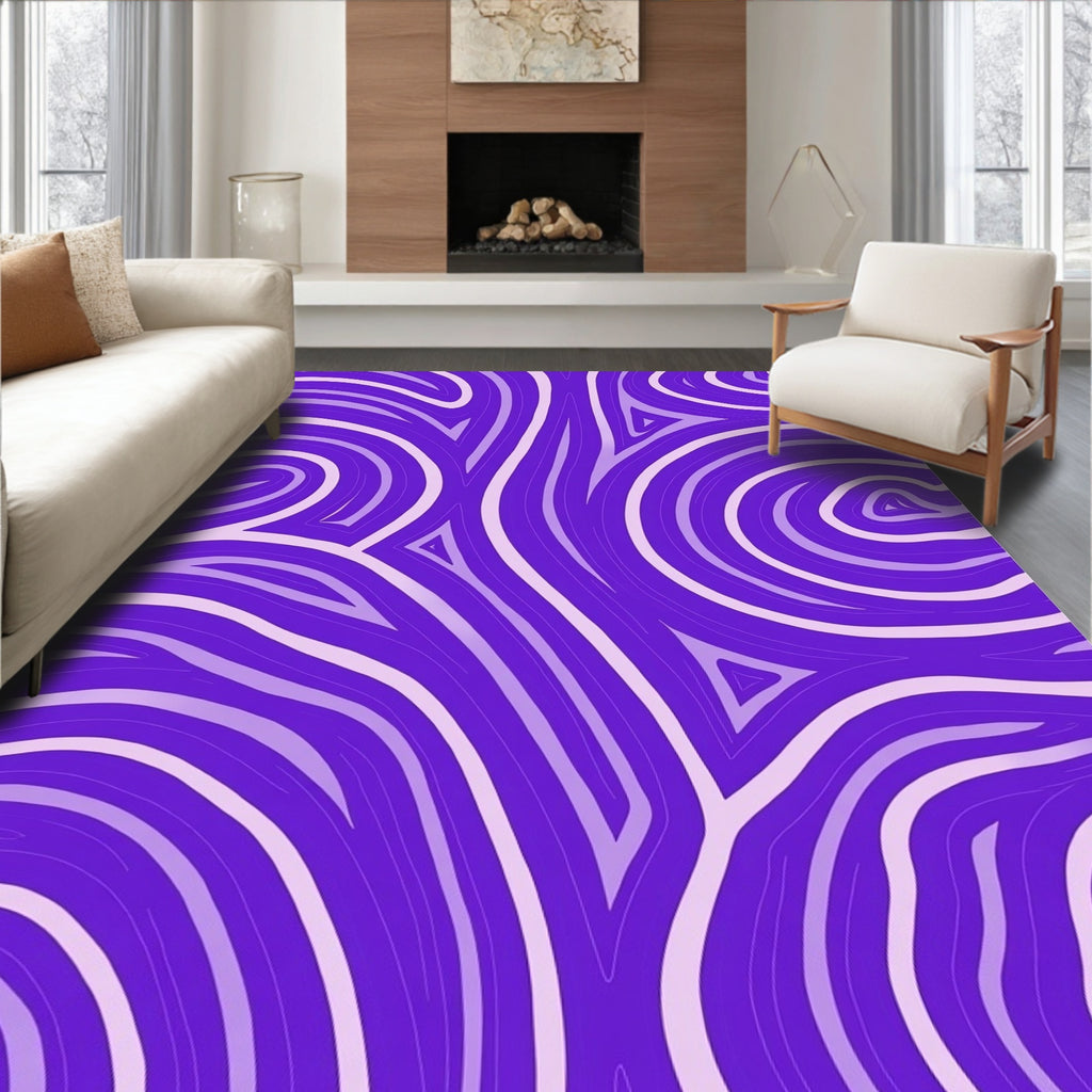 Purple Swirl Triangle Inspired Design Rug
