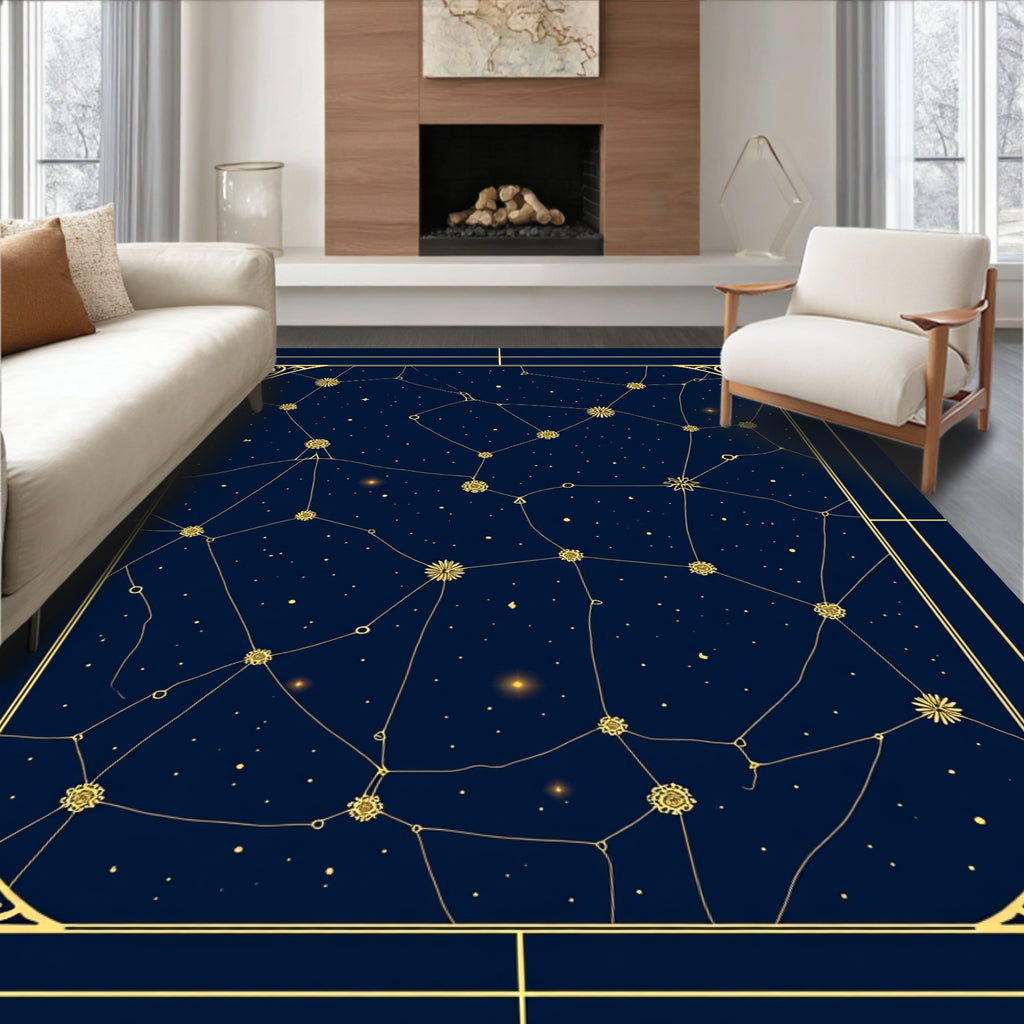 Celestial Starry Night Constellation Design Rug