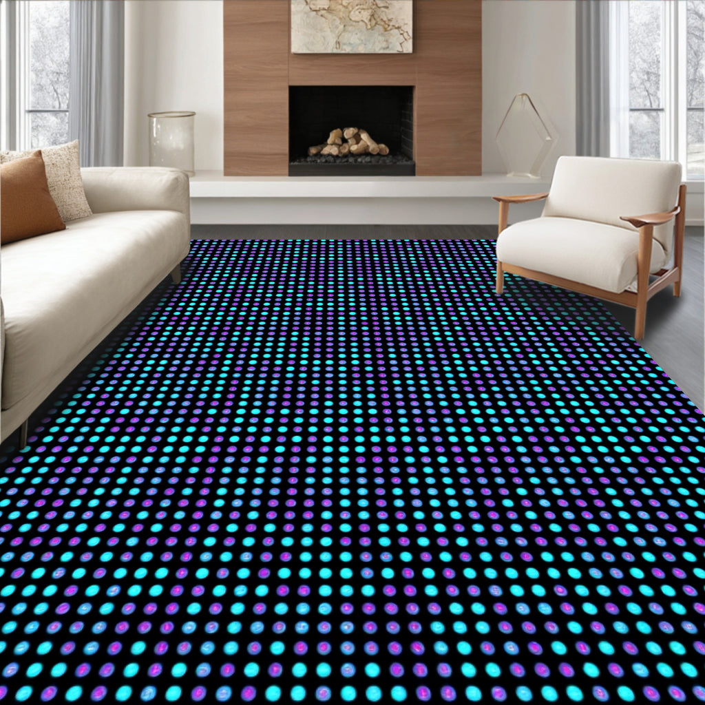 Cosmic Circle Grid Design Rug