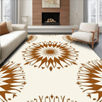 Sunburst Radial Pattern Warm Tones Rug
