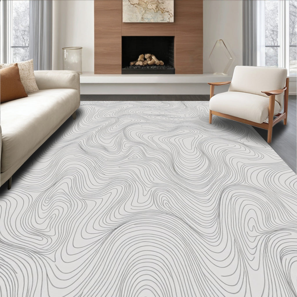 Contour Lines Abstract Pattern Rug