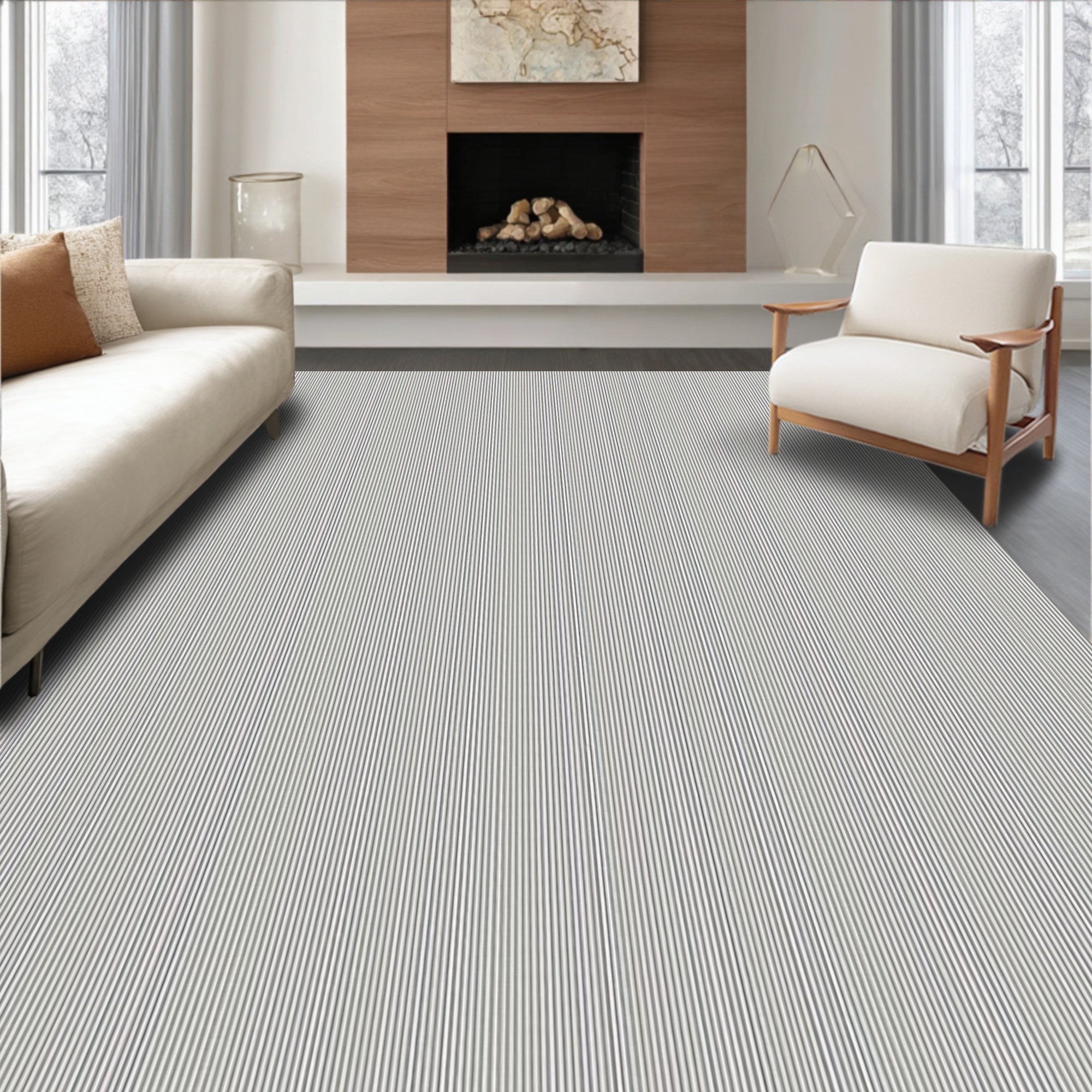 Modern Thin Stripe Pattern Rug