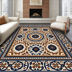 Classic Floral Medallion Bordered Rug
