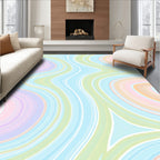 Soft Pastel Swirl Abstract Pattern Rug