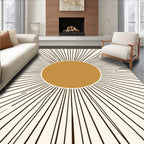 Sunburst Rays Abstract Earth Tone Rug